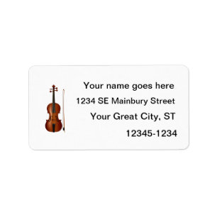 Étiquette Graphique réaliste de violon et d'arc