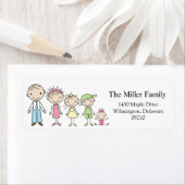 Étiquette Graphique Stick Famille Adresse de retour Étiquett (En situation)