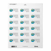 Étiquette Graphique Xylophone avec arrière - plan bleu (Feuille entière)