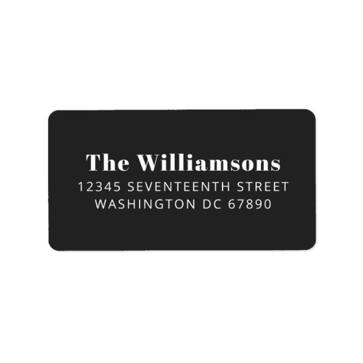 Étiquette Gras Black Modern Typographie Adresse de retour pe (Devant)