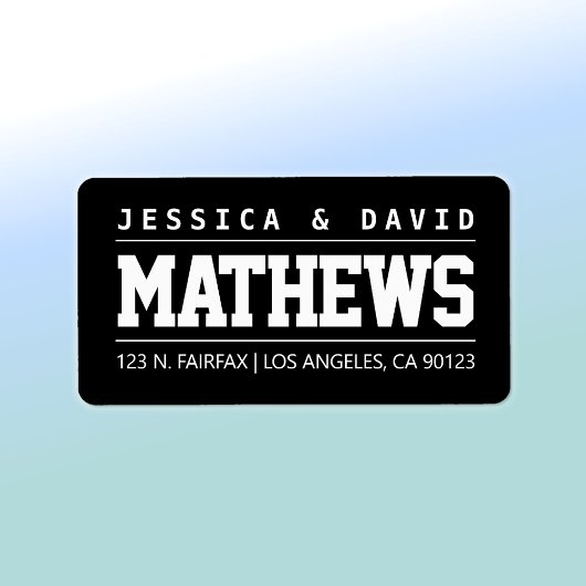 Étiquette Gras créatif élégant noir et blanc