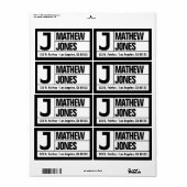 Étiquette Gras & Grandes polices modernes | Adresse de retou (Feuille entière)