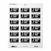 Étiquette Gras & Grandes polices modernes | Retour noir et b (Feuille entière)