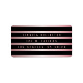 Étiquette Gras Gras Gris Noir & Or Rose | Adresse de retour (Devant)