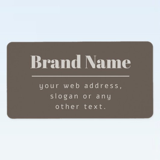 Étiquette Gras moderne foncé & clair Beige Marque ou Entrepr