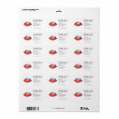 Étiquette Gras Rainbow Lips Aquarelle Dessin maquillage beau (Feuille entière)