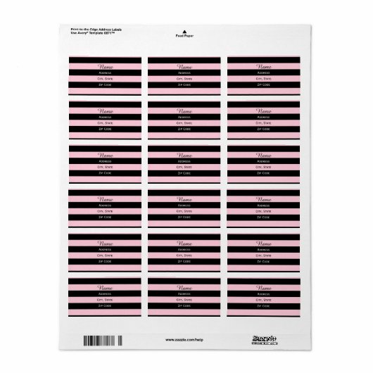 Étiquette Gratté rose et noir (Feuille entière)