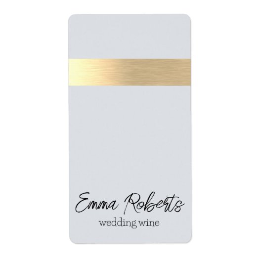 Étiquette Gray Gold Foil Rustique Faux (Devant)