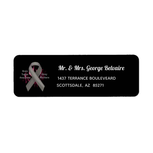 Étiquette Gray Matters - Sensibilisation à la tumeur cérébra (Devant)