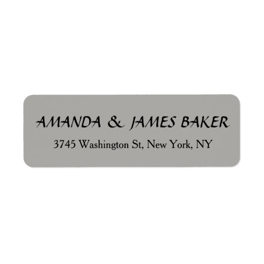 Étiquette Gray Unique Créatif Propre Stylish Nom de famille (Devant)