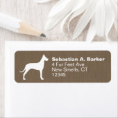 Étiquette Great Dane Chien Silhouette Adresse de retour Étiq (En situation)