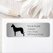 Étiquette Great Dane Profile Silhouette Adresse de retour (En situation)