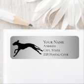 Étiquette Great Dane Running Silhouette Adresse de retour (En situation)