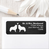 Étiquette Great Pyrenees Silhouettes Love Adresse de retour (En situation)