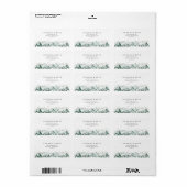 Étiquette Green and Gold Mountain Wedding Adresse RSVP (Feuille entière)