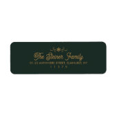Étiquette Green and Gold Snowflake Winter Address Label (Devant)