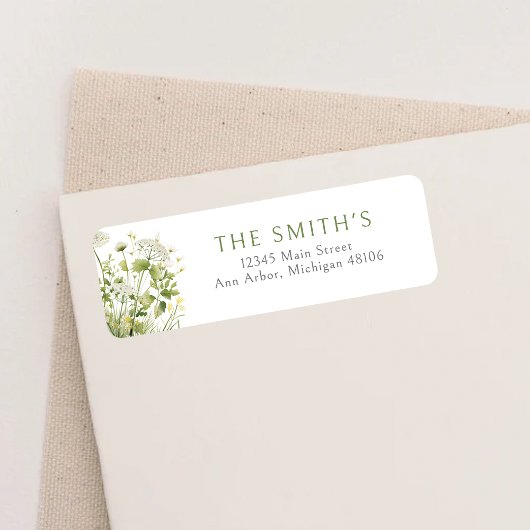 Étiquette Green Baby In Bloom Fleur sauvage Adresse de retou