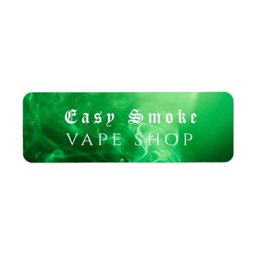 Étiquette Green Black Fumée Vape Boutique (Devant)