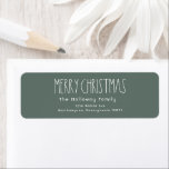 Étiquette Green Boho Christmas Retourner l'adresse Enveloppe<br><div class="desc">Ce étiquette d'enveloppe d'adresse de retour boho vert de Noël est parfait pour votre accueil de vacances bohème de campagne moderne inspiré de la ferme. La police de caractères rustique classique mais délicate dessinée à la main lui donne un aspect terreux vintage tout en le gardant mignon et simple. Le...</div>