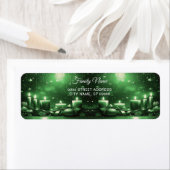 Étiquette Green Candles Christmas Return Address Label (En situation)