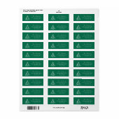 Étiquette Green Christmas Tree Design Return Address Label (Feuille entière)