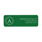 Étiquette Green Christmas Wreath (Devant)