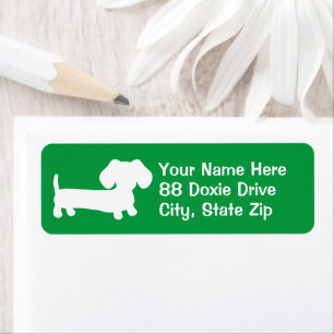 Étiquette Green Dachshund Adresse de retour Label Doxie Étiq