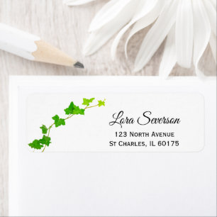 Étiquette Green English Ivy Vine Retourner l'adresse Étiquet