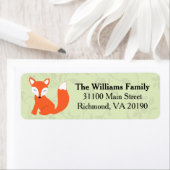 Étiquette Green Floral Baby Fox (En situation)