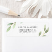 Étiquette Green Foliage Botanique Adresse de retour (En situation)