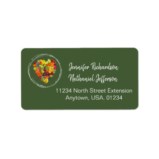 Étiquette Green Fruit Heart Vegan Mariage à thème