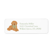 Étiquette Green Goldendoodle Puppy Return Address Label (Devant)