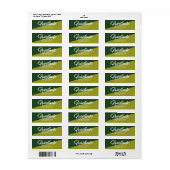 Étiquette Green Graduation Bold Script Simple Modern Address (Feuille entière)