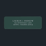 Étiquette Green Grey Minimalist Russe Adresse de retour<br><div class="desc">Étiquette d'adresse de retour minimaliste. Vous pouvez personnaliser en modifiant les noms et l'adresse et en modifiant les couleurs pour qu'elles correspondent à votre thème mariage.</div>
