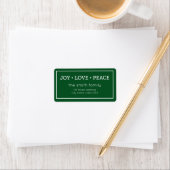 Étiquette Green Joy Love Peace Modern Holiday Adresse (En situation)