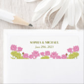 Étiquette Green Lotus Lily Flowers Mariage Indien (En situation)