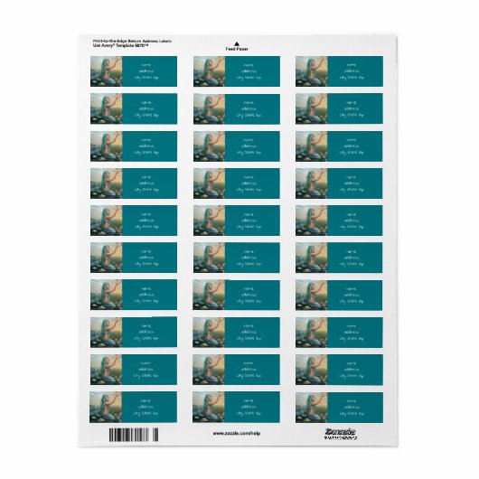 Étiquette green mermaid (Feuille entière)