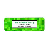 Étiquette Green Pixels Mining Gamer Adresse personnalisée (Devant)