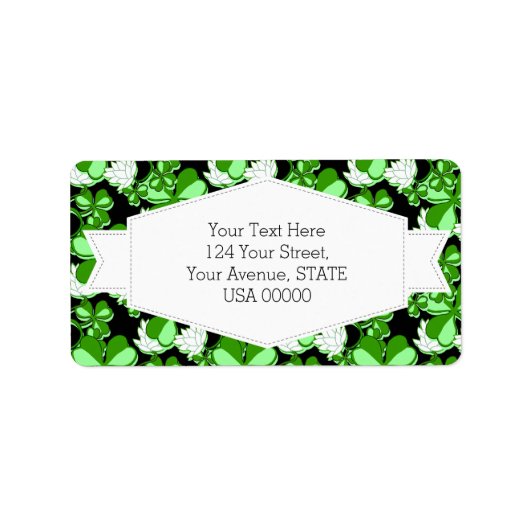 Étiquette Green St. Patrick's Day Green Shamrock Irlande (Devant)