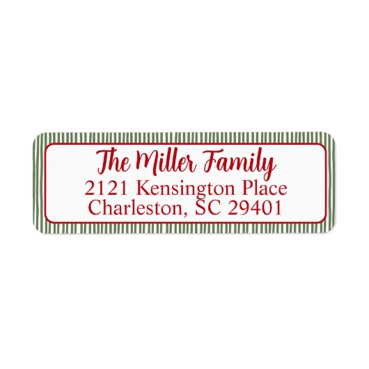 Étiquette Green Stripe Return Address  (Devant)