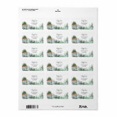 Étiquette Green Truck Woodland Animals Pine Trees Adresse : (Feuille entière)