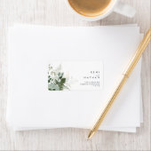 Étiquette Greenery and Gold Leaf Wedding Adresse RSVP (En situation)