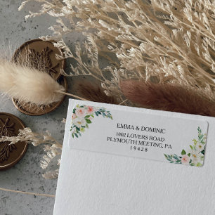 Étiquette Greenery Elegant Floral Return Address Label