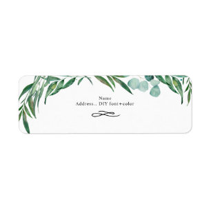 Étiquette Greenery, Eucalyptus Adresse de retour