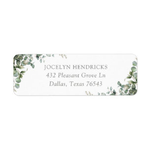 Étiquette Greenery Eucalyptus Baby shower Adresse de retour