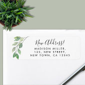 Étiquette Greenery Nouvelle adresse Retourner l'adresse