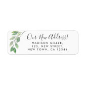 Étiquette Greenery Nouvelle adresse Retourner l'adresse (Devant)