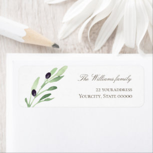 Étiquette greenery olive branch label