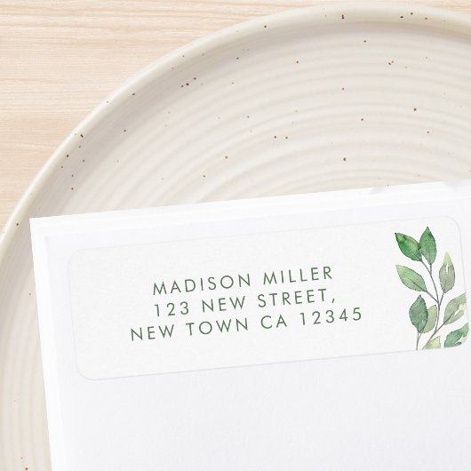 Étiquette Greenery Return Address