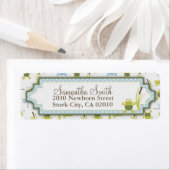 Étiquette Grenouille à ruban et libellule (En situation)